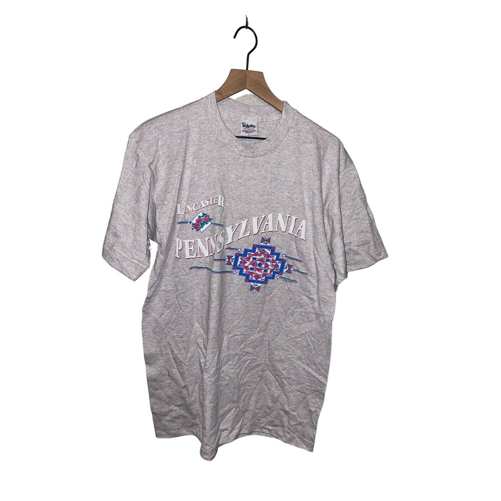 Vintage Lancaster Pennsylvania Shirt Multicolor Tee 90s VTG 1991 Large